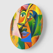 Grande Horloge Ronde Style Abstrait de cubisme (Angle)