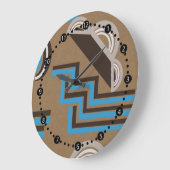 Grande Horloge Ronde Style Art Déco Design abstrait (Angle)
