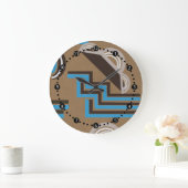 Grande Horloge Ronde Style Art Déco Design abstrait (Maison)