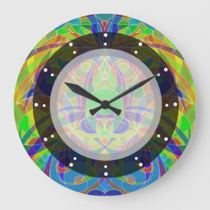Grande Horloge Ronde Style ethnique d'horloge murale
