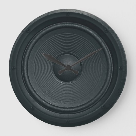 Grande Horloge Ronde Style Grunge, arrière - plan haut-parleur audio (Recto)