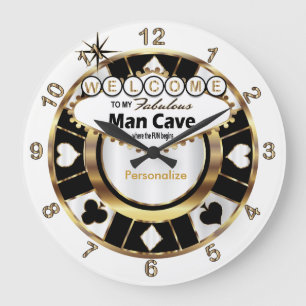 Grande Horloge Ronde Style Las Vegas - Grotte Homme