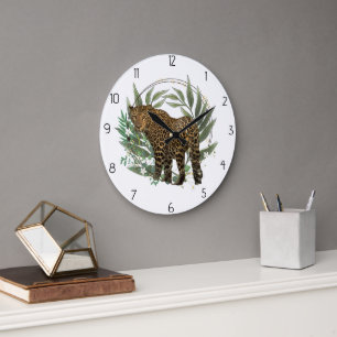 Grande Horloge Ronde style léopard