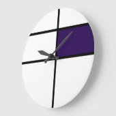 Grande Horloge Ronde Style Piet Mondrian : violet (Angle)