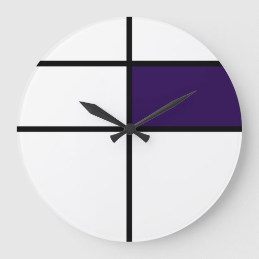 Grande Horloge Ronde Style Piet Mondrian : violet (Recto)