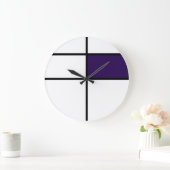 Grande Horloge Ronde Style Piet Mondrian : violet (Maison)