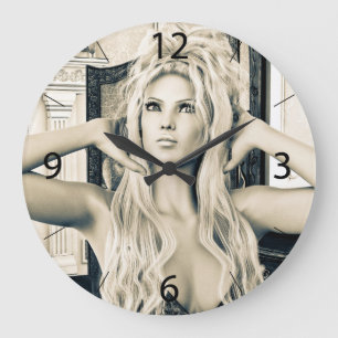 Grande Horloge Ronde Style victorien du matin vintage