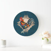 Grande Horloge Ronde Style vintage Pays Français Rustique Barne Rooster (Maison)