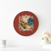 Grande Horloge Ronde Style vintage Pays Français Rustique Barne Rooster (Maison)