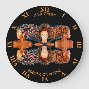 Grande Horloge Ronde Styliste de coiffeurs pour filles psychédéliques