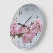 Grande Horloge Ronde Succursale en fleurs de cerisier (Angle)