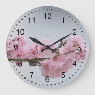 Grande Horloge Ronde Succursale en fleurs de cerisier