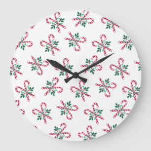 Grande Horloge Ronde sucre de canne de noël rétro
