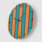 Grande Horloge Ronde Sud-Ouest Orange rouge Turquoise arc-en-ciel rayur (Angle)