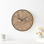 Grande Horloge Ronde Sud-Ouest Running Pronghorn Antelope (Maison)
