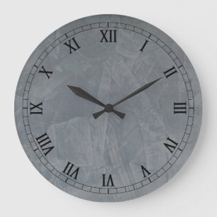 Grande Horloge Ronde Suède Gris