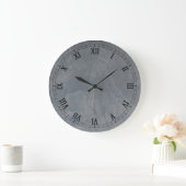 Grande Horloge Ronde Suede gris (Maison)