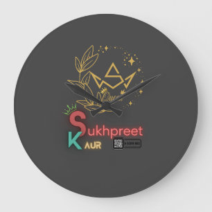 Grande Horloge Ronde Sukhpreet Kaur cadré personnalisé Design élégant