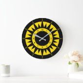 Grande Horloge Ronde Sun noir et jaune (Maison)