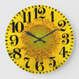 Grande Horloge Ronde Sunflower Big Number