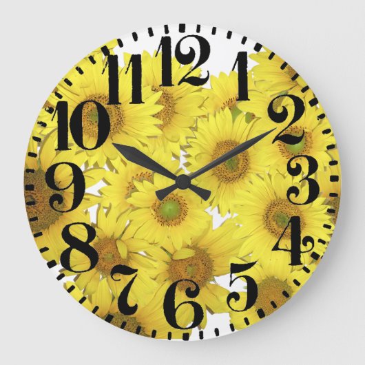 Grande Horloge Ronde Sunflower Big Number Wall Clock (Recto)