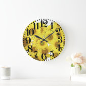 Grande Horloge Ronde Sunflower Big Number Wall Clock (Maison)