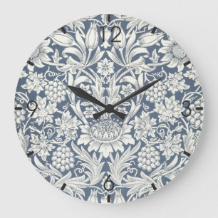 Grande Horloge Ronde Sunflower Design (par William Morris)