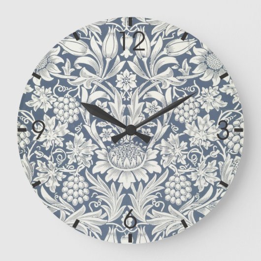 Grande Horloge Ronde Sunflower Design (par William Morris) (Recto)