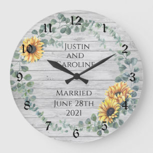 Grande Horloge Ronde Sunflower Wreath Wedding