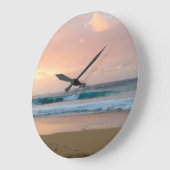 Grande Horloge Ronde Sunset Beach et océan (Angle)