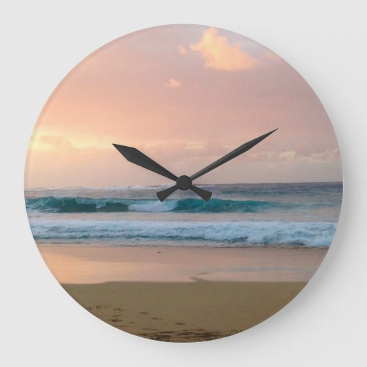 Grande Horloge Ronde Sunset Beach et océan (Recto)