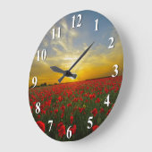 Grande Horloge Ronde Sunset Over A Red Poppy (Angle)