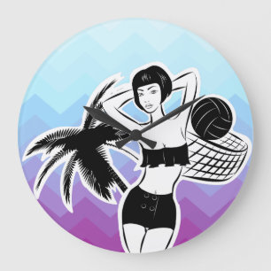 Grande Horloge Ronde Sunset Resort Chevron Print