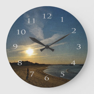 Grande Horloge Ronde Sunset texturé par Shirley Taylor