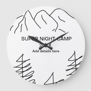 Grande Horloge Ronde Super camp été hiver ajouter nom année voyage vacc