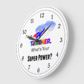 Grande Horloge Ronde Super Pouvoir de l'enseignant (Angle)