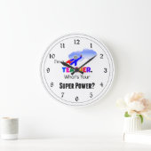 Grande Horloge Ronde Super Pouvoir de l'enseignant (Maison)