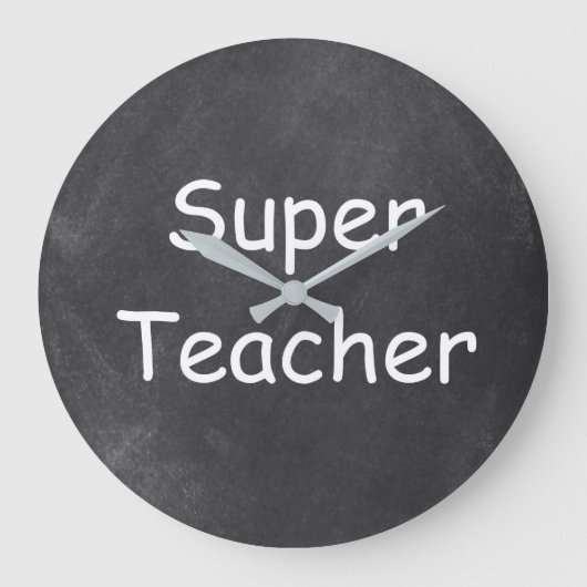Grande Horloge Ronde Super Teacher Chalkboard (Recto)