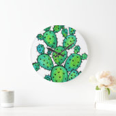 Grande Horloge Ronde Superbe aquarelle prickly Cactus (Maison)