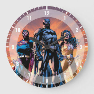 Grande Horloge Ronde Superman, Batman et Wonder Woman Trinity