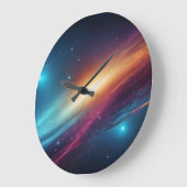Grande Horloge Ronde Supernova Lumineuse Abstraite Nébuleuse Galactique (Angle)
