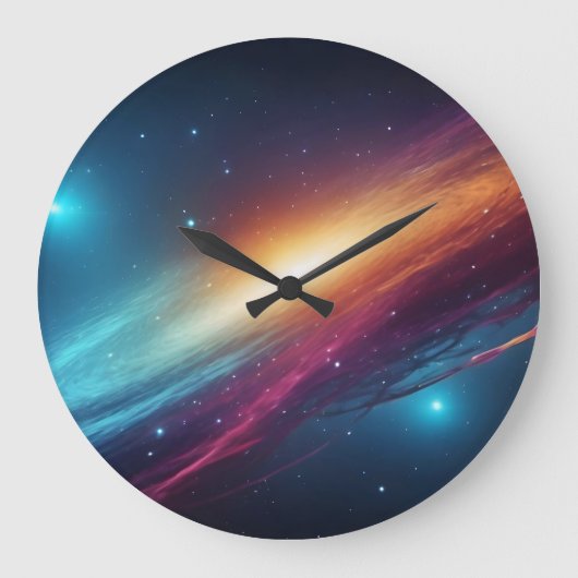 Grande Horloge Ronde Supernova Lumineuse Abstraite Nébuleuse Galactique (Recto)