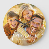 Grande Horloge Ronde Superposition de texte simple et élégante (Recto)