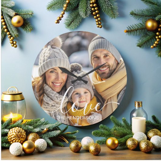 Grande Horloge Ronde Superposition de texte simple et élégante