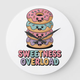 Grande Horloge Ronde Surcharge de sucrerie Enfants Donut