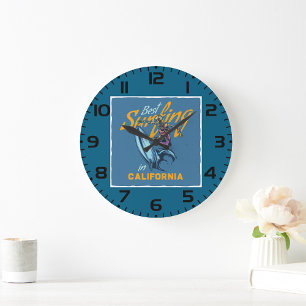 Grande Horloge Ronde Surf de squelette vintage en Californie