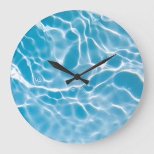 Grande Horloge Ronde Surface d'eau bleue, nature abstraite