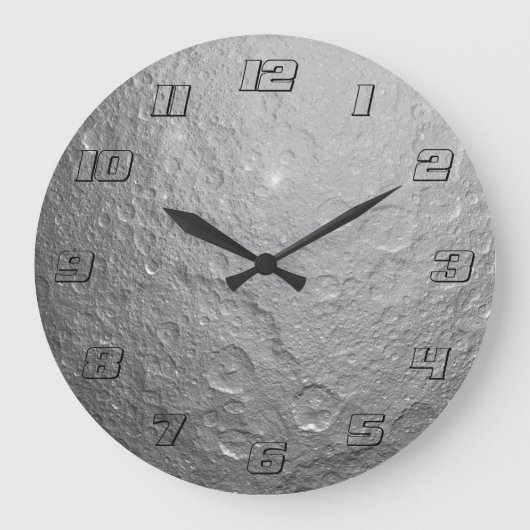Grande Horloge Ronde Surface lune dans l'espace extra-atmosphérique ave (Recto)