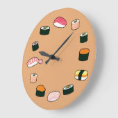 Grande Horloge Ronde Sushi Time ! Funky (Angle)
