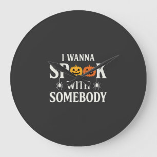 Grande Horloge Ronde SVG Citrouille Araignée Épouvante Halloween